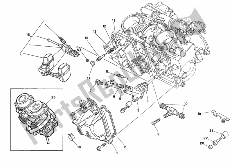 Todas as partes de Carburador do Ducati Supersport 600 SS 1992